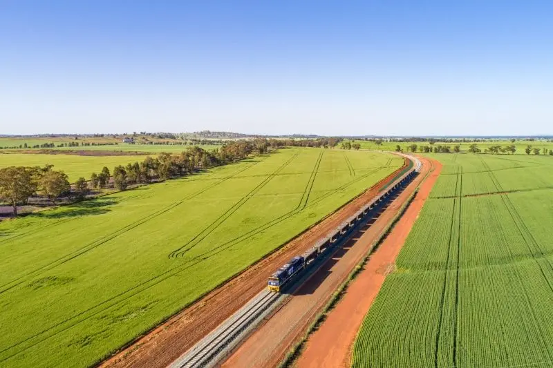 LONG TRACK: The first Inland Rail train on the Parkes to Narromine section of the track. PHOTO: ARTC