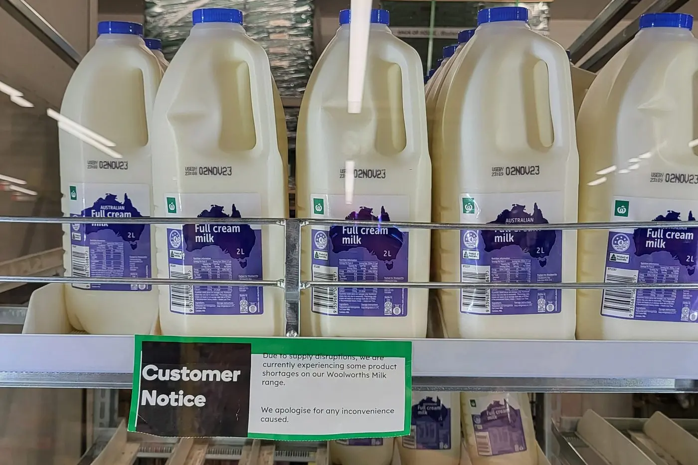 SUPPLY DISRUPTION: There could be shortages in some dairy product lines due to an industry workers\\' strike over wages.