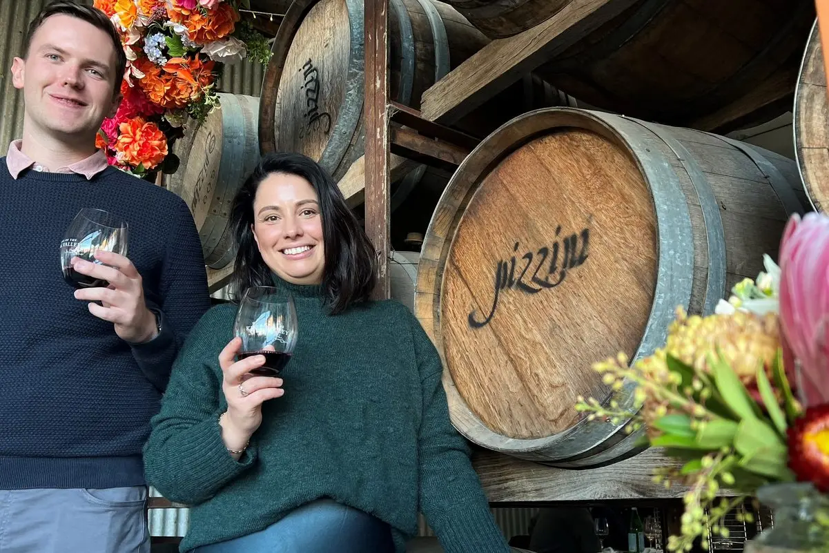 LONG LUNCH: IT may have been sunny one day, wintry the next, but there was a constant warmth of embrace for visitors to wineries in the King Valley over the weekend.\\nBrendan Wallis, who grew up in Moyhu, and Malissa Puyol, travelled from Melbourne to enjoy the Weekend Fit for a King Festival.\\nThey were among 180 guests at the three course long lunch at Pizzini Wines on Saturday and thoroughly enjoyed the experience.\\n\\u201CThe festival is just so welcoming and homely...and people are so loyal the to family winemakers,\\u201D said Malissa.