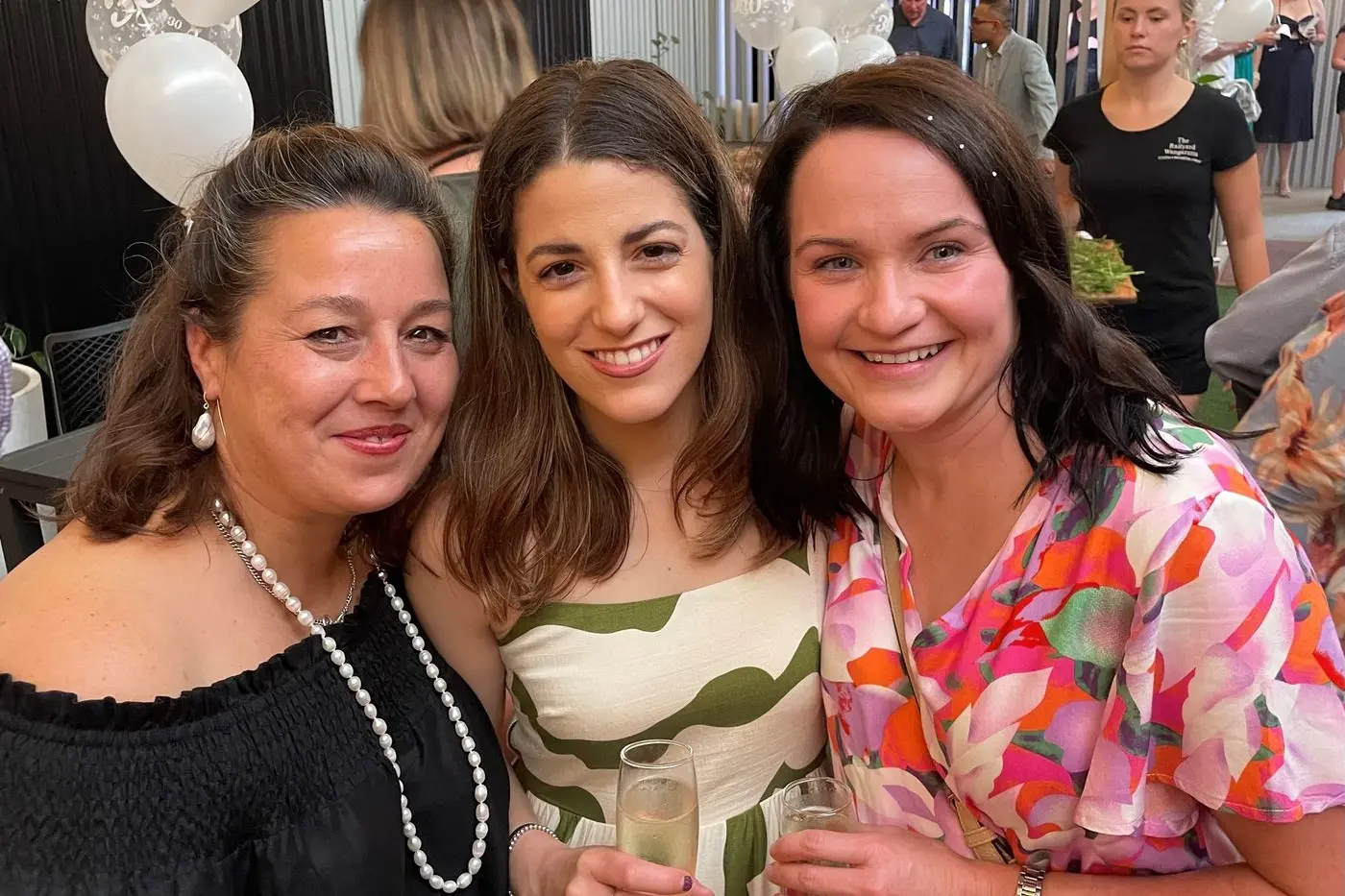 CELEBRATIONS: (From left) Jonelle Hill-Uebergang, Adriana Flocco, Krista Hearn celebrate 30 years of Wangaratta Private Hospital.