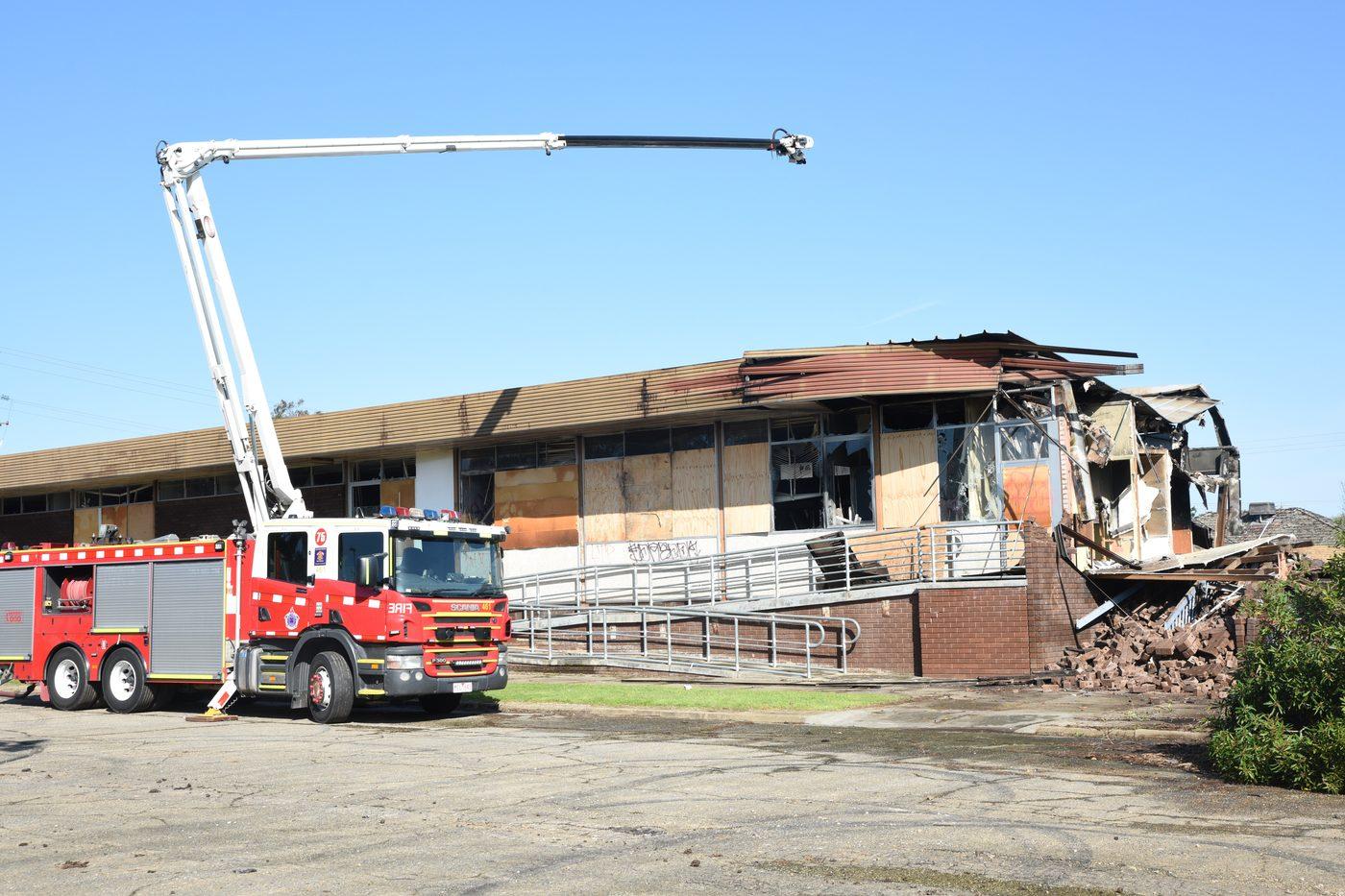 Former college building demolished after gutted by fire