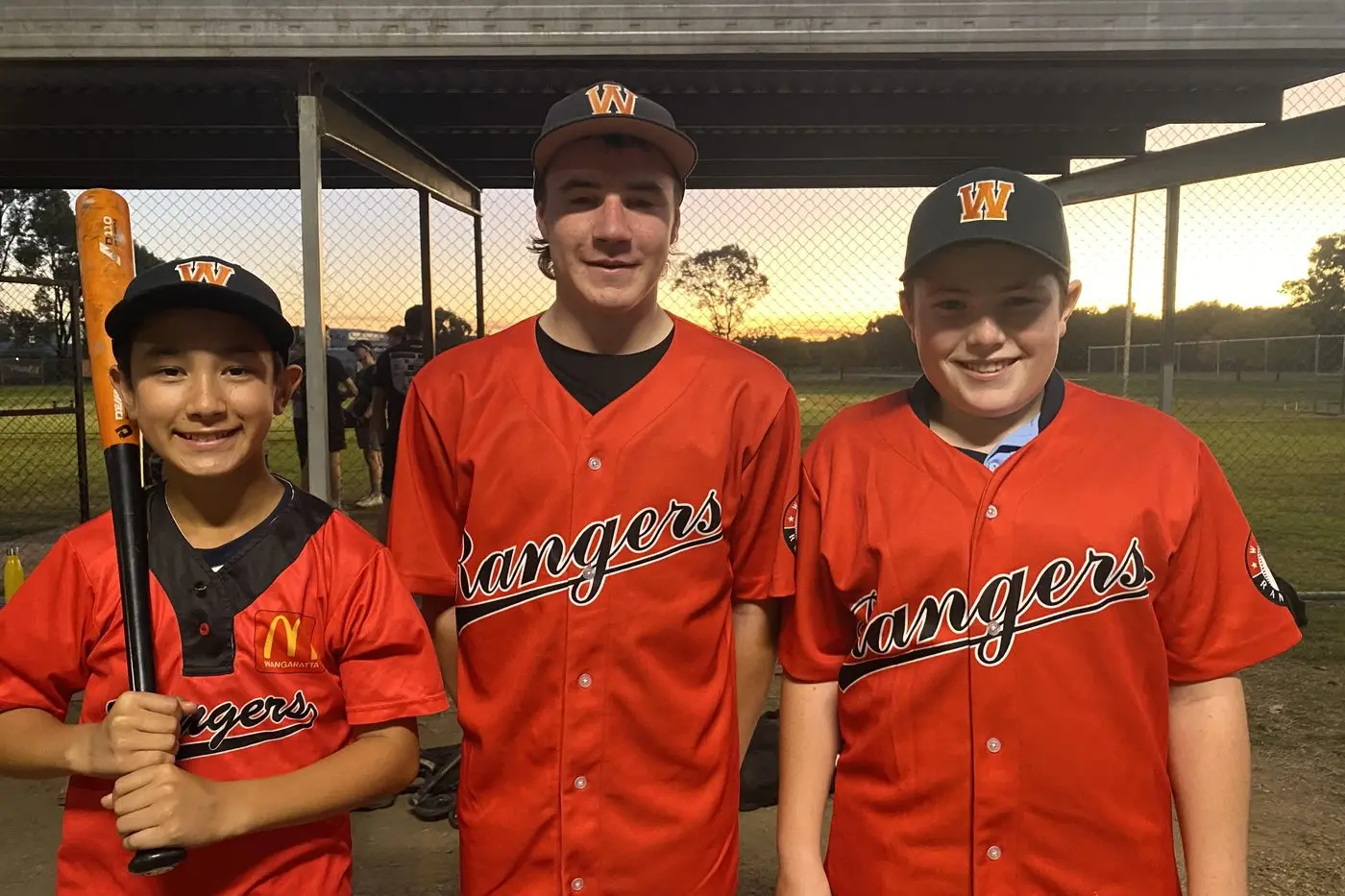 READY FOR THE PITCH: Under 15 Rangers Kazu Anderson-Ohata, Darcy Sanders, and Zac Williamson can\\'t wait for the first pitch of the 2025 NEBA season.