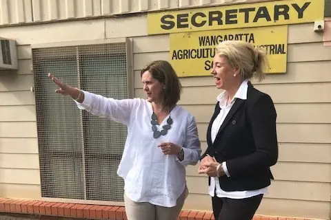 WELCOME NEWS: Senator McKenzie and Wangaratta Show Society president Emma Williamson are looking forward to the upgrade works. 
