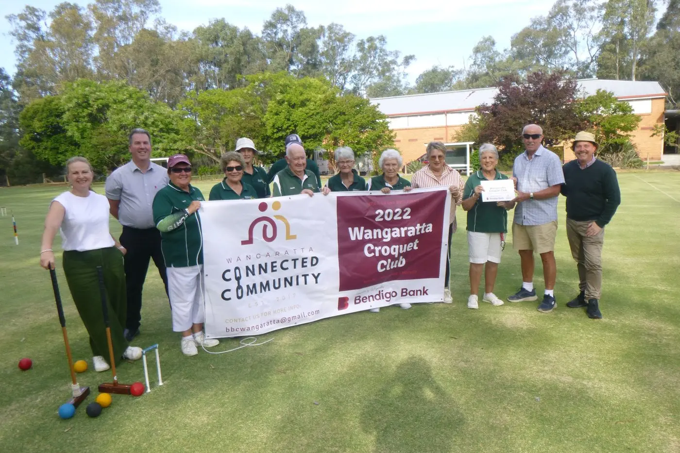 TWILIGHT FUN: The Wangaratta Croquet Club hosted a twilight session with the Bendigo Bank-Connected Community group.
