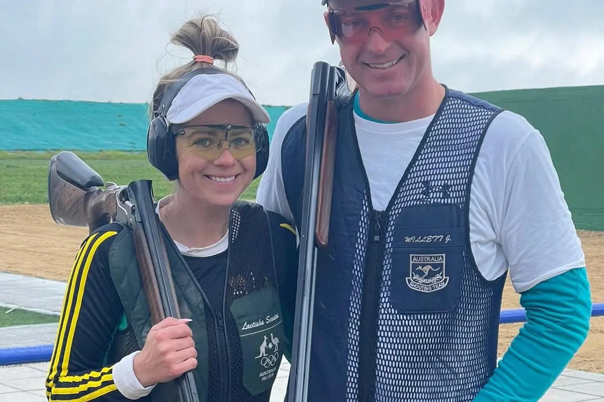 WORLD CLASS: James Willett and his Tokyo Olympic team partner Laetisha Scanlan were part of the Australian Trap Mixed Teams event foursome that won the silver medal in Cyprus at the weekend. Id:21785