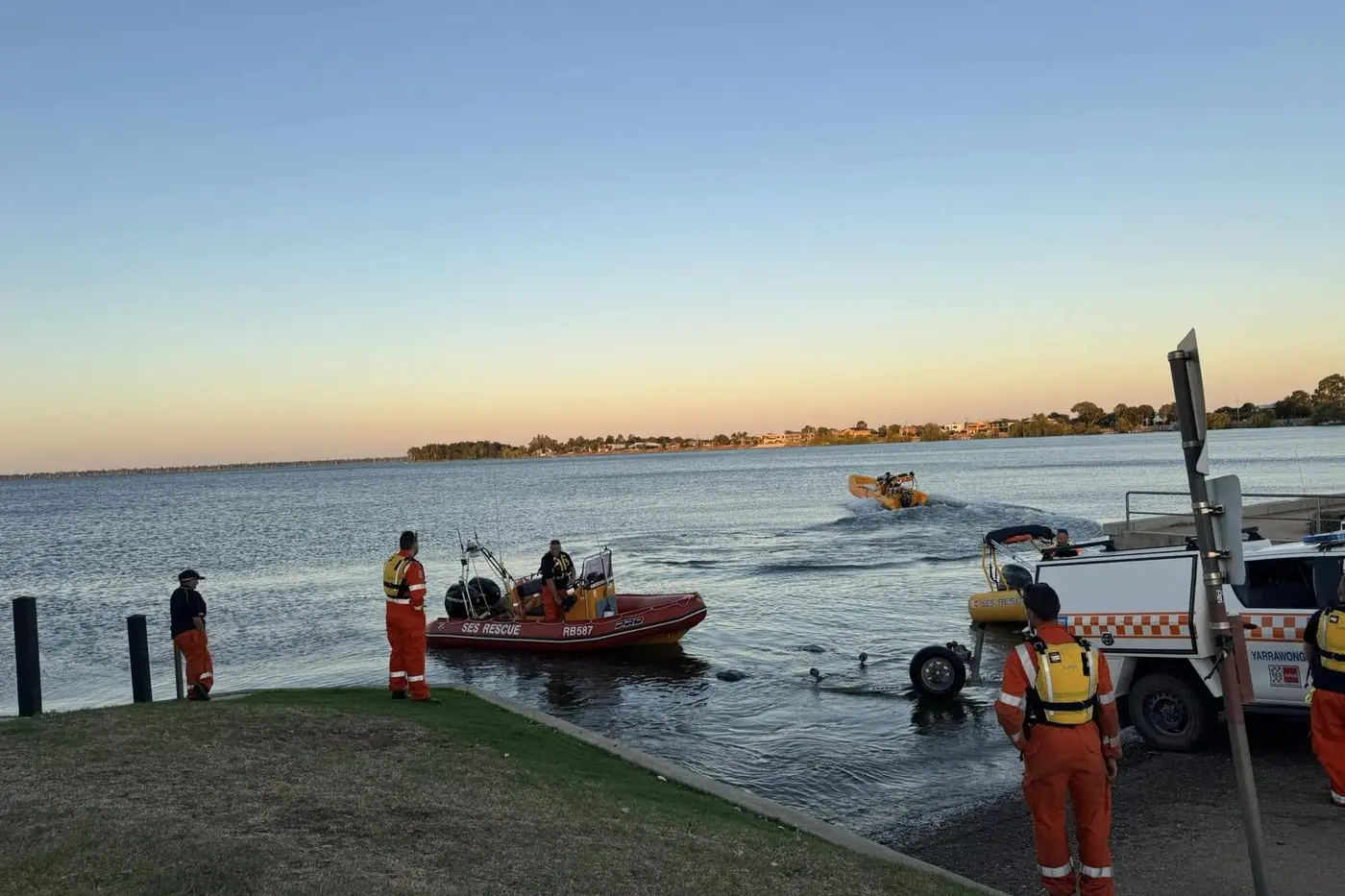 LAUNCH: SES members undergo training in water rescue procedures. PHOTO: VICSES