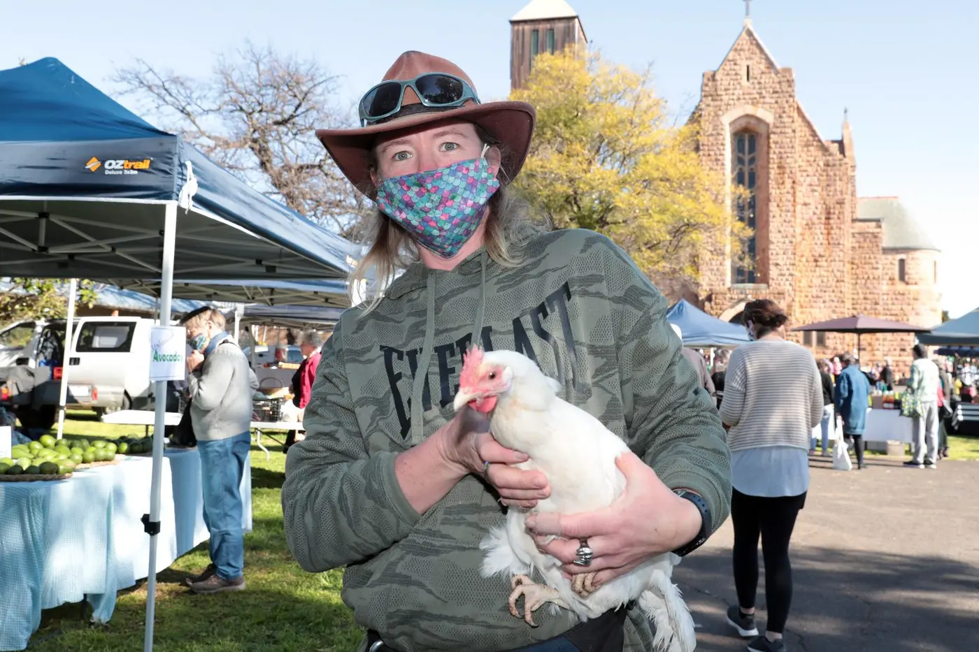 CHOOK SELLER: Jess Harris with one of the many chooks she sells from her Thoona farm. PHOTO: Kieren Tilly Id:29632