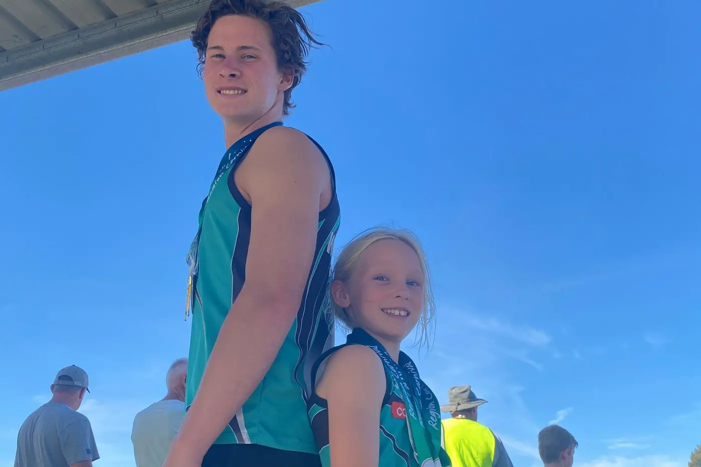 FUN FOR ALL: Little Athletics competitors Declan O\\'Sullivan (left) and Ava Mullane,. pictured last season. PHOTO: Belinda Harrison