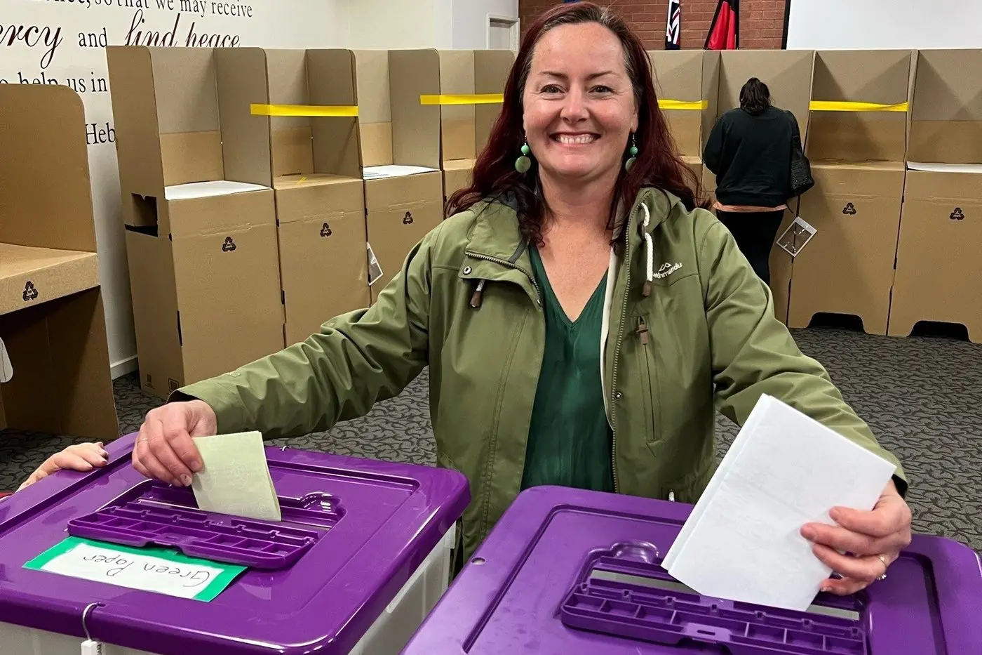POOR RESULT: The Nationals only secured 3.79 per cent of the primary vote in Indi at the 2022 Federal election. Pictured is then candidate Liz Fisher casting her vote.