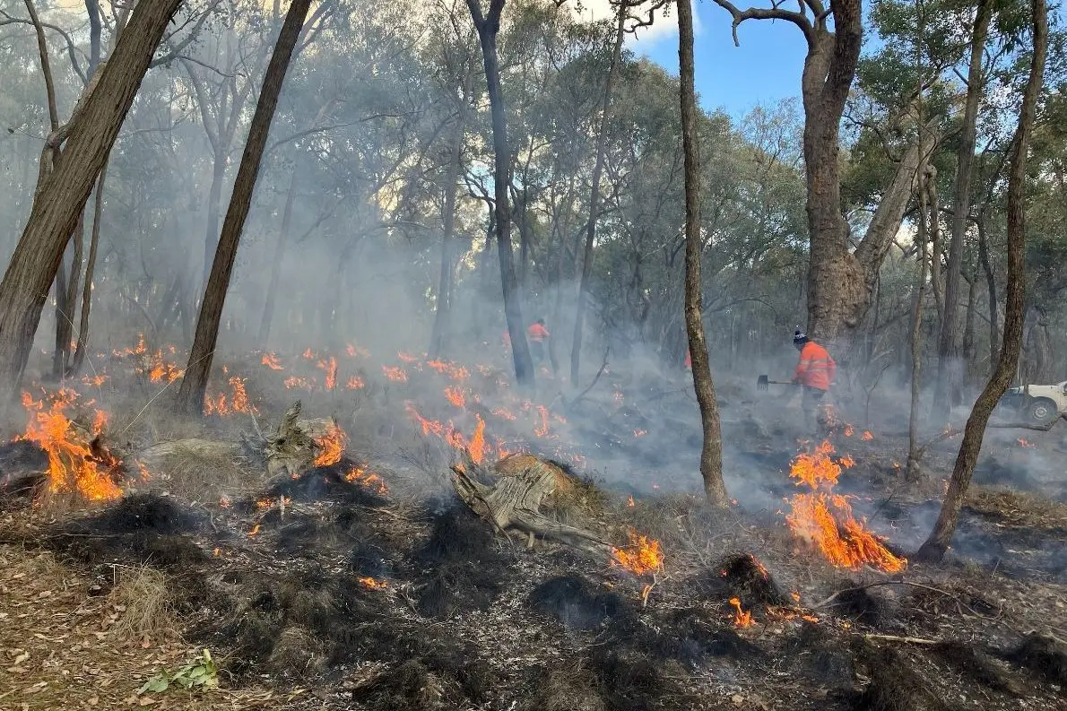 COLLABORATION: Traditional Owners, Landcare members and North East CMA staff all participated in the cultural burn. PHOTO: North East CMA