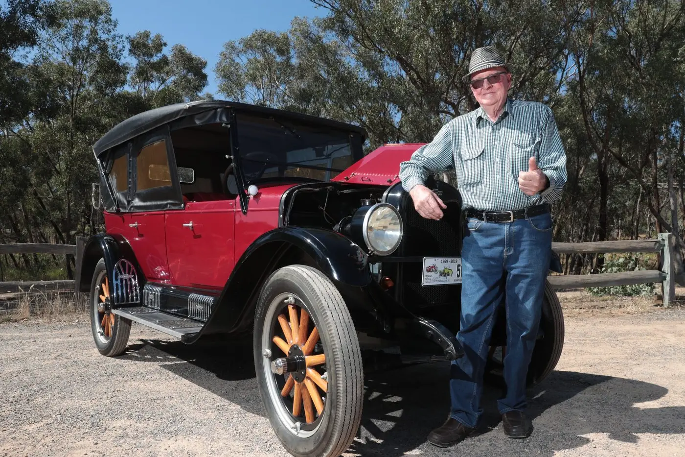 HEY, HEY, CHEVROLET: Sonny Westwood with his 1926 Chevrolet. PHOTO: Kieren Tilly