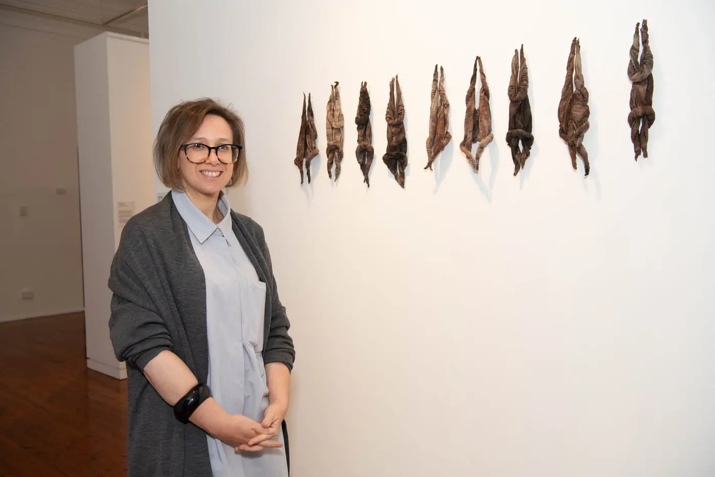 PROFOUND CONNECTION: Wangaratta Art Gallery director Rachel Arndt said works such as Rabid Eradication (Persistent Pestilence), 2022, by Blake Griffiths in the Trading Cloth exhibition, reflected on the impact of European practice on Australia\\u2019s fragile ecosystems. PHOTO: Kurt Hickling