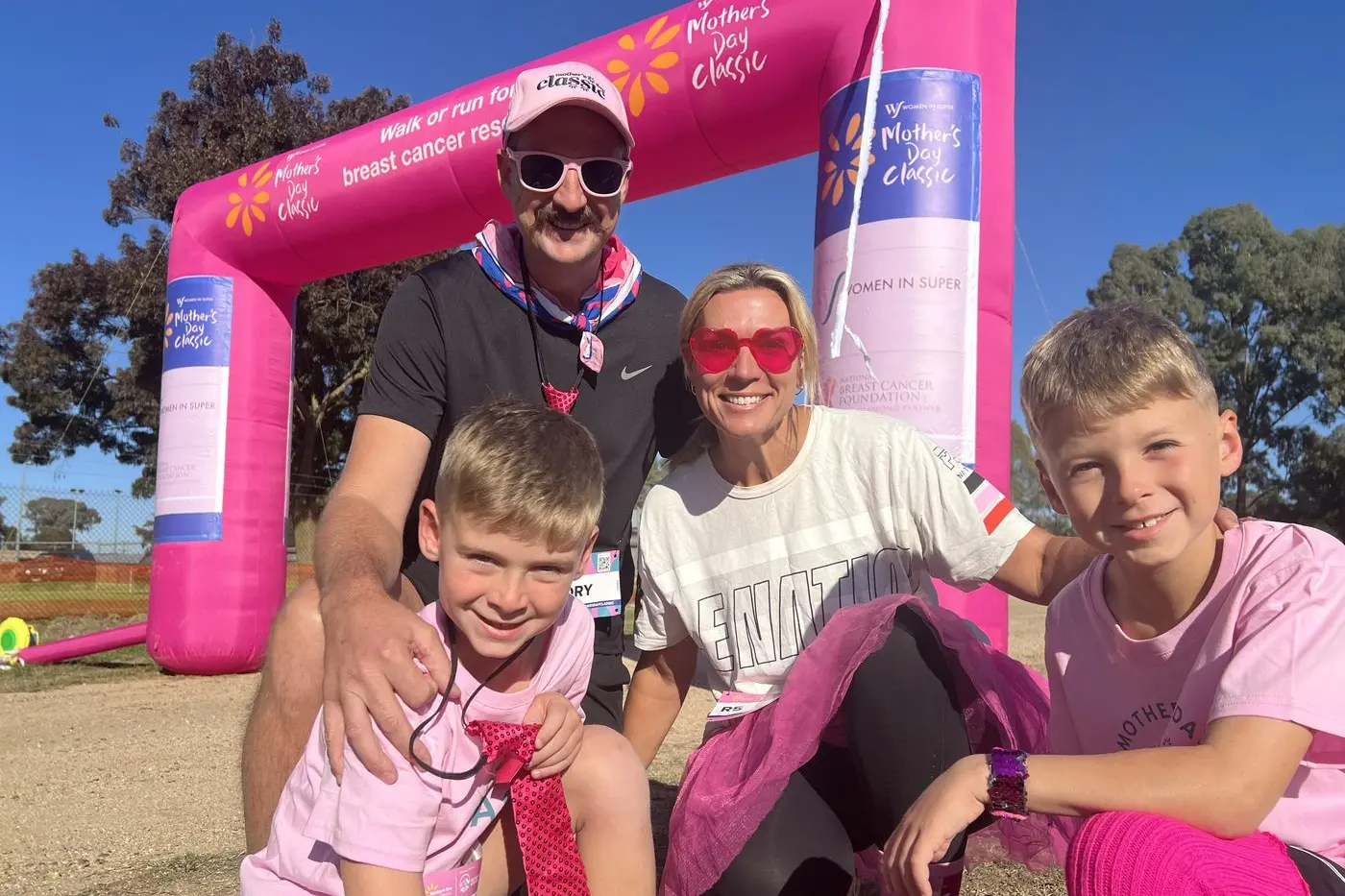 FAMILY AFFAIR: After travelling from Perth on Saturday, the O\\u2019Keeffe family of (from left) Jude, Rory, Kate and Harvey were up early in Wangaratta on Sunday morning, joining more than 170 people to participate in the Mother\\u2019s Day Classic. PHOTO: Jeff Zeuschner