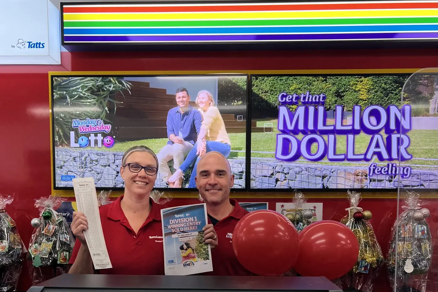 WINNING TICKET: Sara and Damian D\\'Agostino from Wangaratta Lotto Card & Tobacconist sold a winning ticket in last weekend\\'s draw.