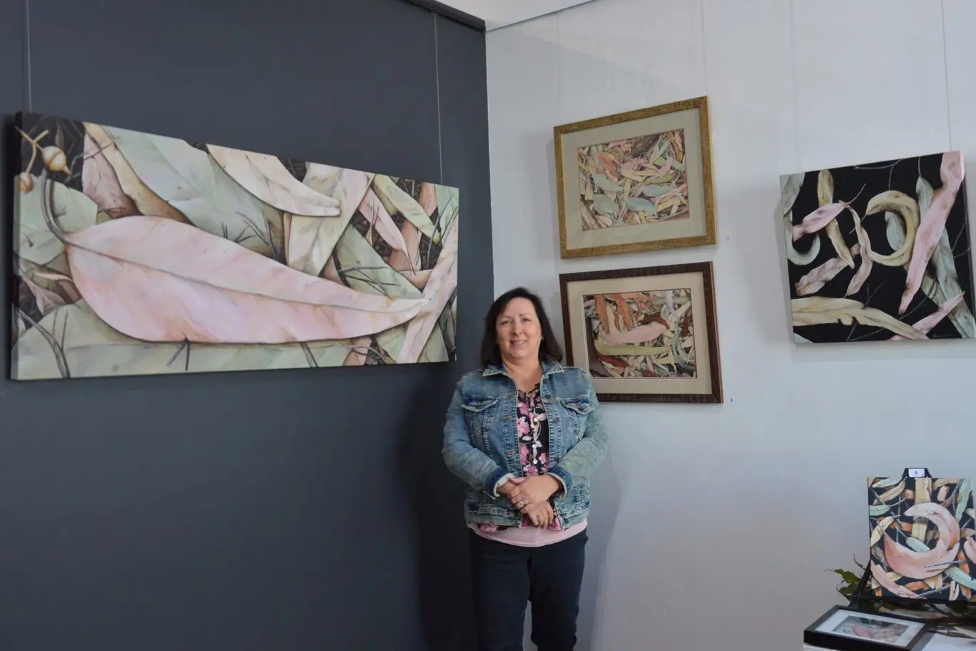 FALLEN LEAVES: Karen Brown\\'s exhibition Beneath Your Feet is showing at the Art Gallery on Ovens and celebrates the beautiful colours and textures of eucalyptus foliage. PHOTO: Anita McPherson