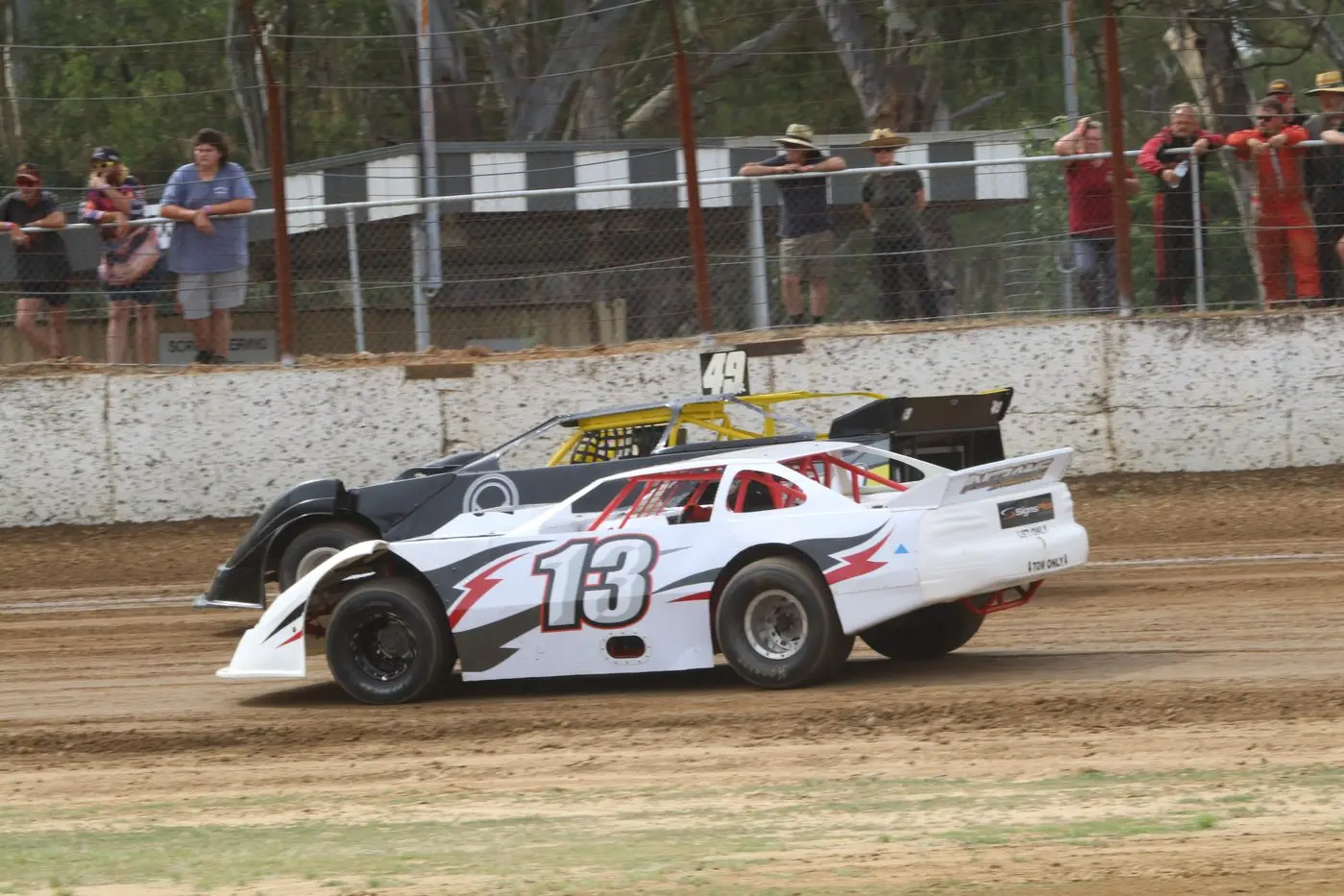 SPEED DEMON: Garry Coates tears up the track in his Unlimited Sedan. PHOTO: Vern Parker Photography