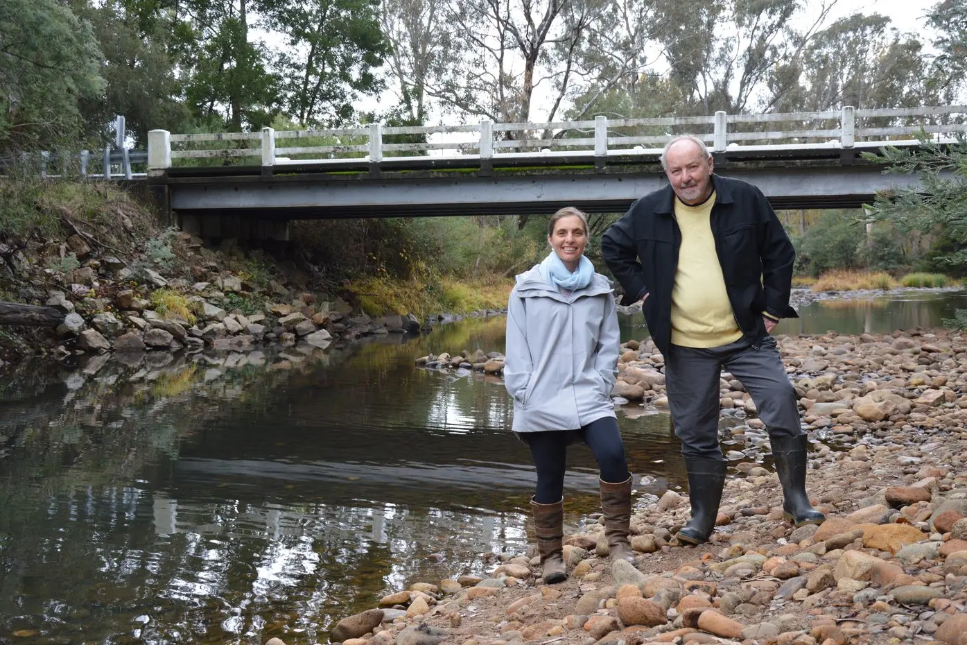 RIVER HEALTH: King Basin Landcare Group\\'s Rosie Suter and Chris Arnold are focussed on ensuring the King River health is assessed and that the precious waterway is protected from contamination. PHOTO: Anita McPherson