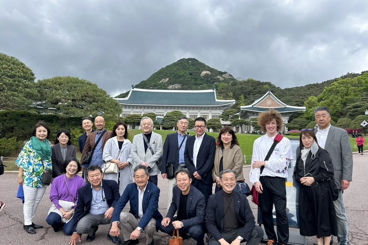 HOME AWAY FROM HOME: Leo Harwood pictured with one of four of his host families in Japan.