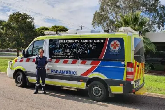 INCREDIBLE COMMUNITY: Wangaratta acting team manager Laura Mowbray is thanking the community for their response to the pandemic measures. PHOTO: Ambulance Victoria 