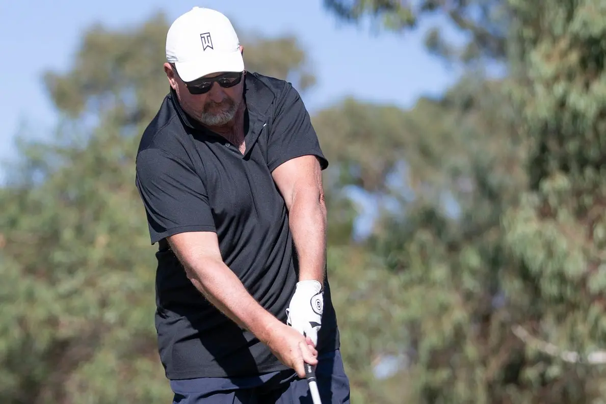 TEEING OFF: Craig Bihun launches a ball. PHOTO: Melissa Beattie