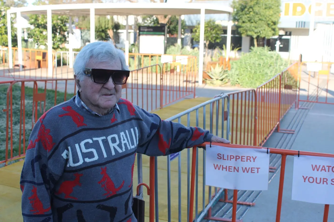 OFF TRACK: Wangaratta Rail Action Group member David Maroney held concerns over the station\\'s current uneven surfaces and concrete cracking. PHOTO: Bailey Zimmermann