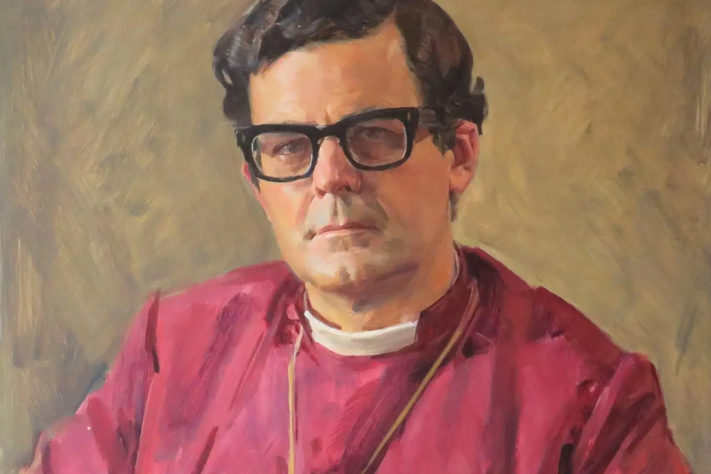 DIOCESAN LEADER: This R. Hannaford portrait of Bishop Keith Rayner hangs in the Anglican Diocese of Wangaratta registry in Ovens Street.