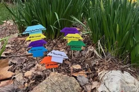 PAPER POWER: Origami Houses have been set up around Wangaratta as part of the \\'Houses at Parliament\\' campaign.