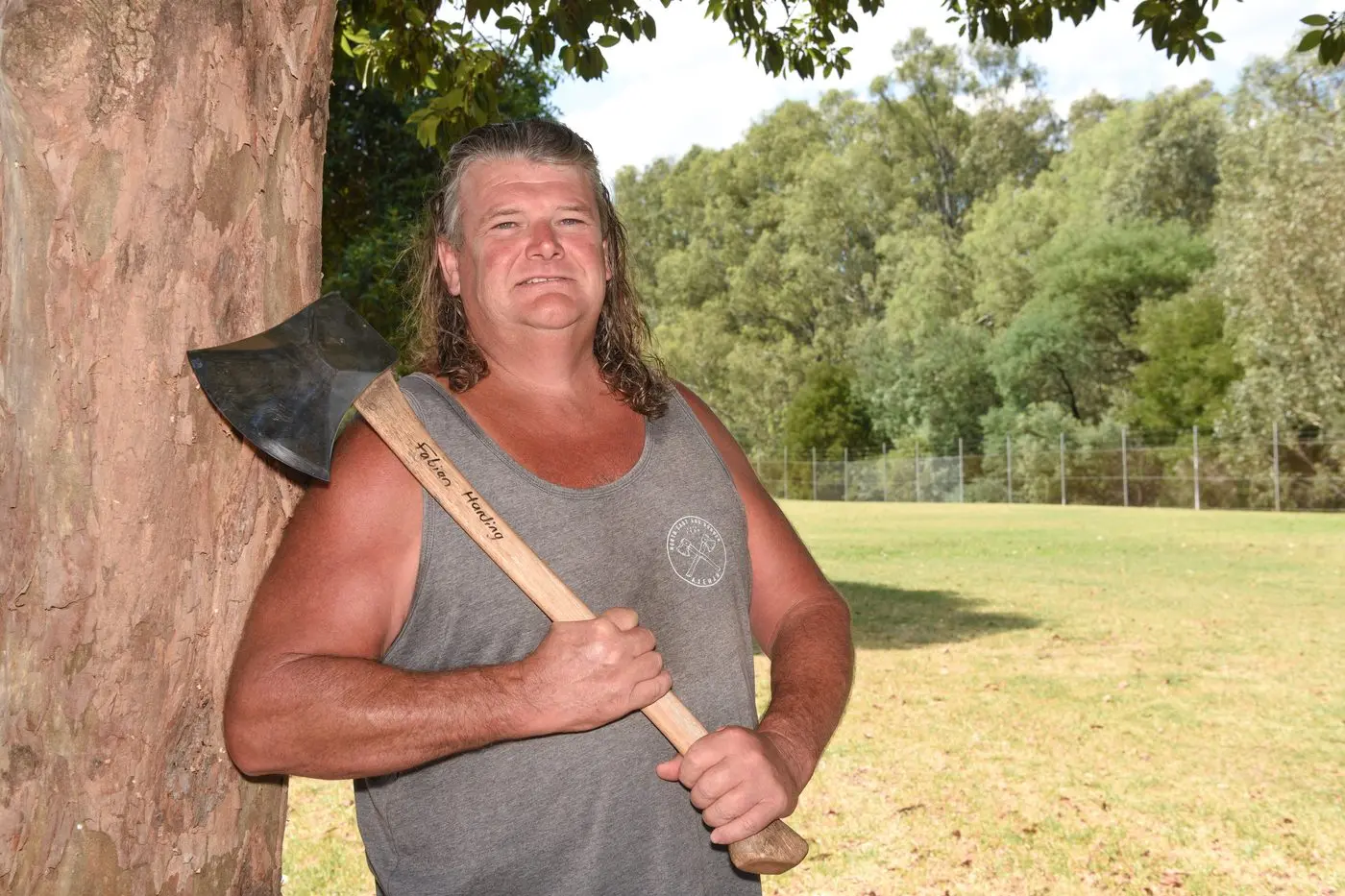 SHARPEN THE AXE: Fabian Harding said the woodchopping at this year\\'s Wangaratta Sports Carnival will be one of the best, with plenty for everyone to enjoy. PHOTO: Kurt Hickling