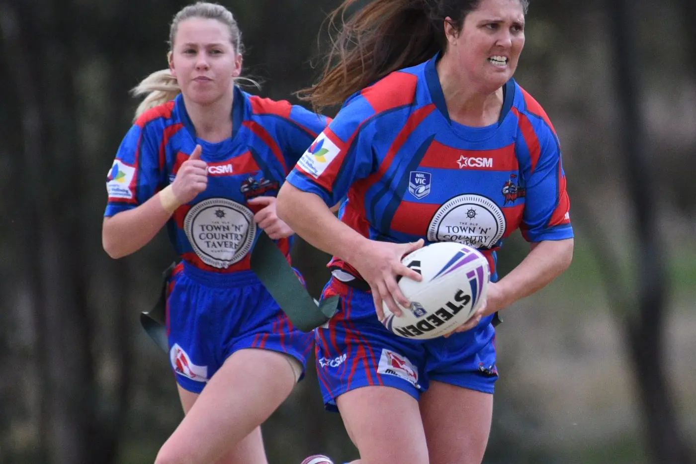 ON THE GO: Wangaratta Knights league tag captain Courtney Higlett in action. PHOTO: Melissa Beattie Id:29527