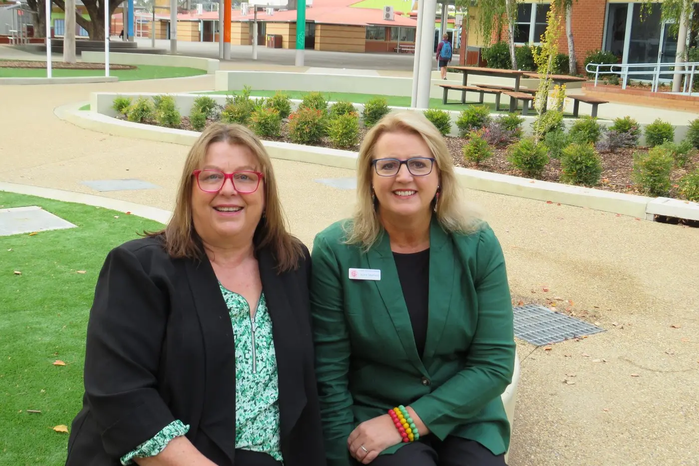 SOMETHING TO CELEBRATE: Sisters Sue Witham and Jackie Seymour have strong family links to Galen Catholic College, and both work at the school, which will celebrate its 50th anniversary this August.  PHOTO: Simone Kerwin