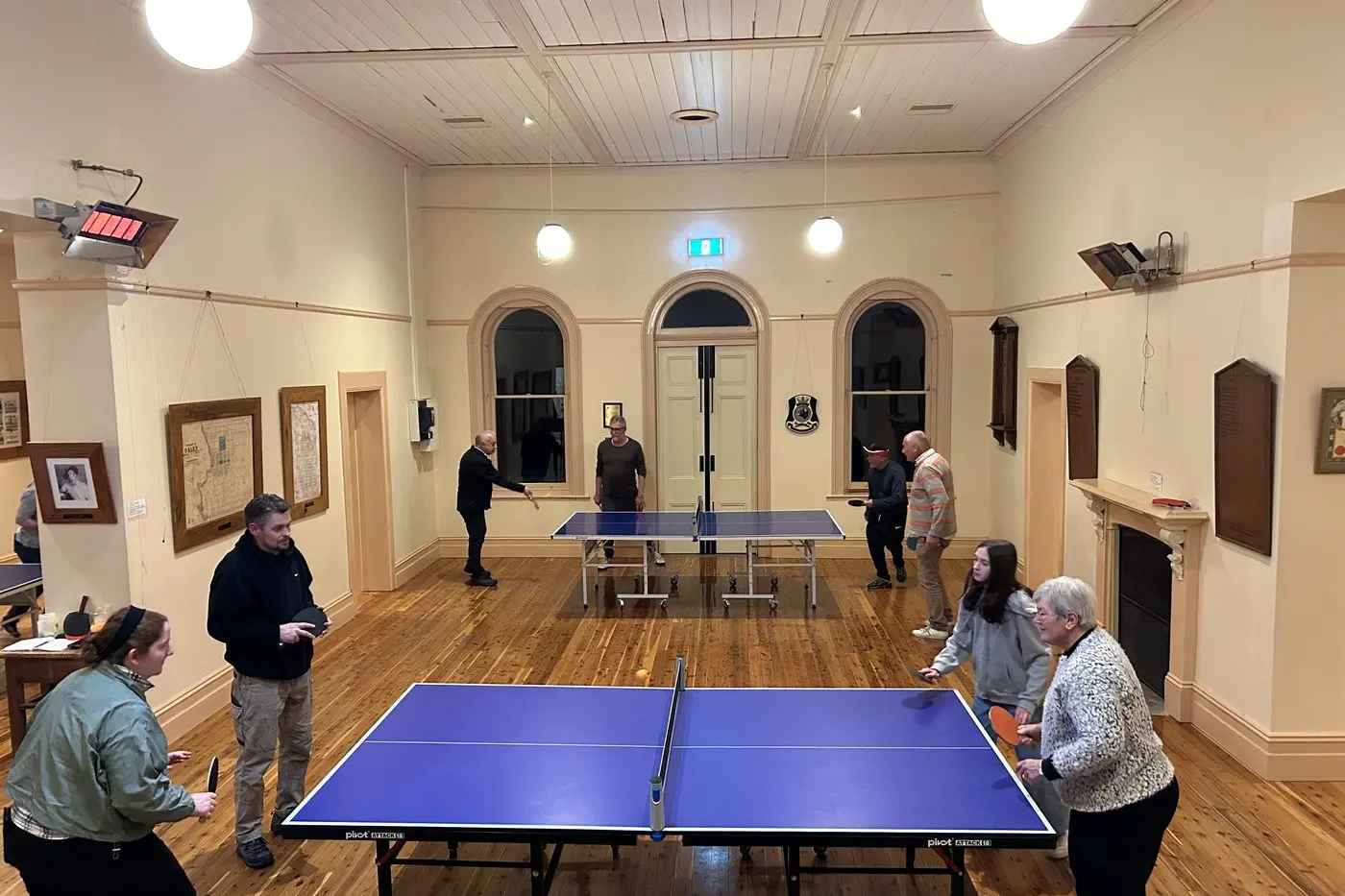 A BUSY NIGHT: Phoebe Morgan, Adam Bosley, Millie Bosley, and Susan Bull in action at the Oxley hall on Monday night. PHOTO: Jason Mullins
