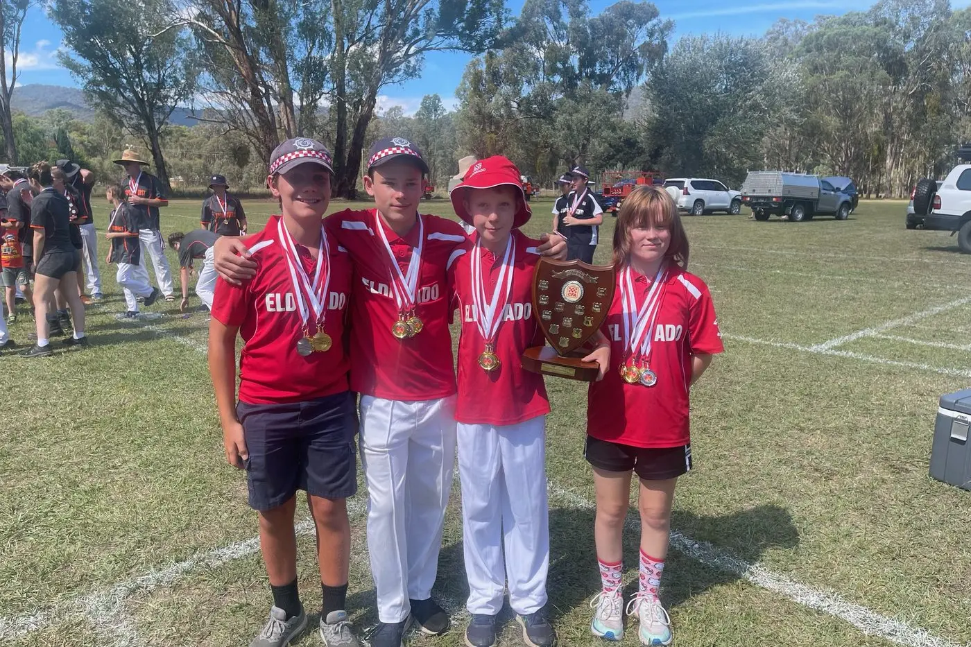 YOUNG CHAMPIONS: Eldorado competitors in the 11-15 age group (from left) Aiden Tiffin, Rory Gibb, Josh Canning and Rachel McKenzie took home victory at last week\\'s District 24 championships at Gapsted. 