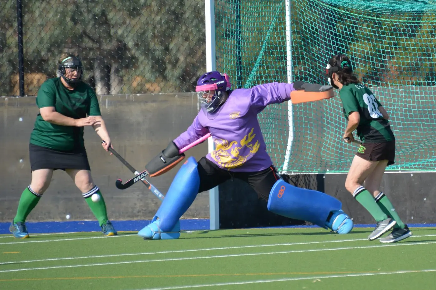 SAVED: Taylah Coonan deflects the shot on goal.