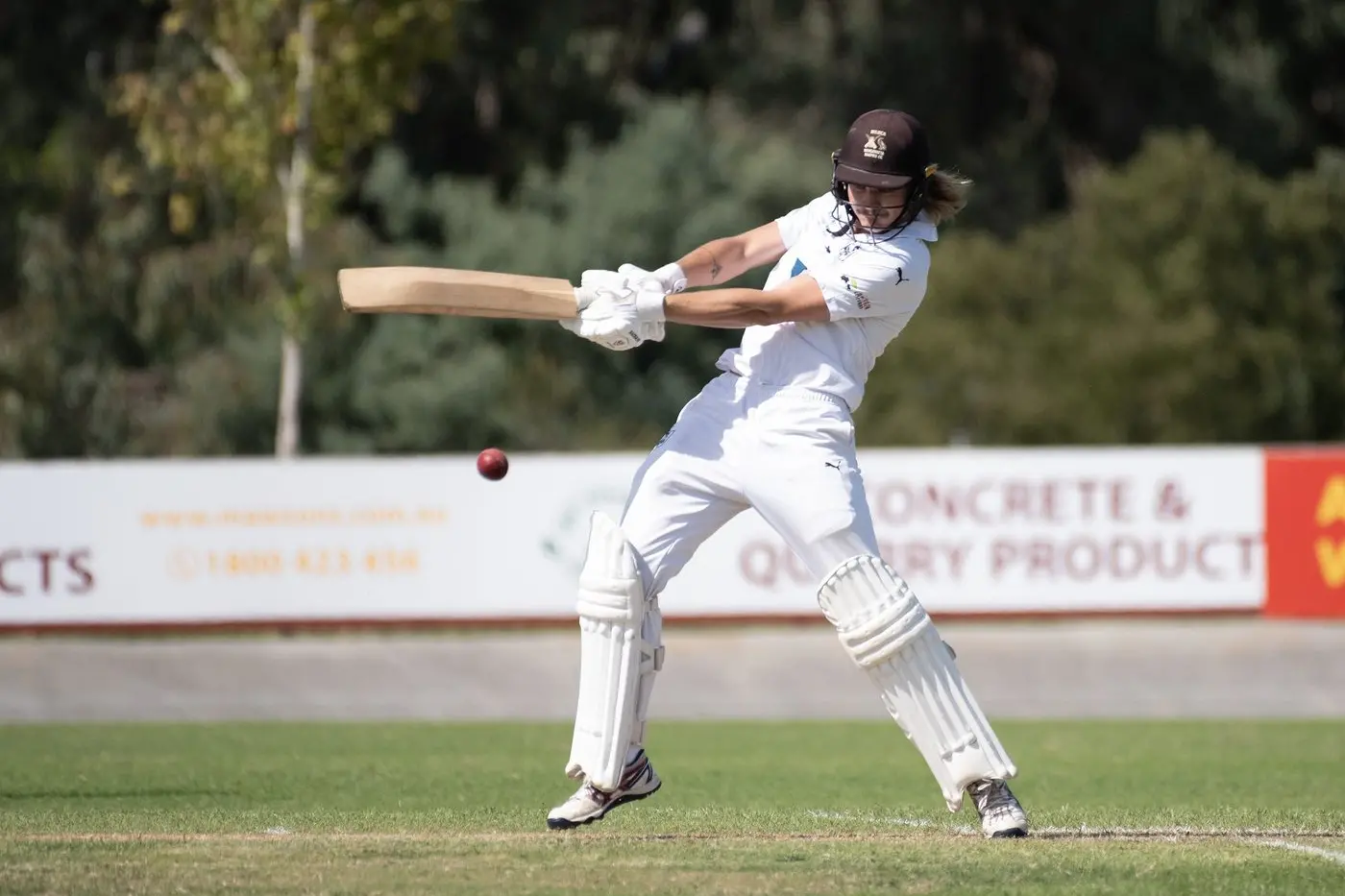 SLASHED: Cooper Matheson viciously cuts the ball in front of point in his semi-final. PHOTOS: Melissa Beattie