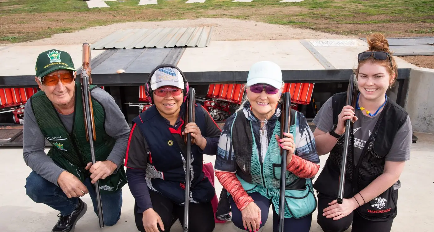 Targets ready to fly at Universal Trench shoot