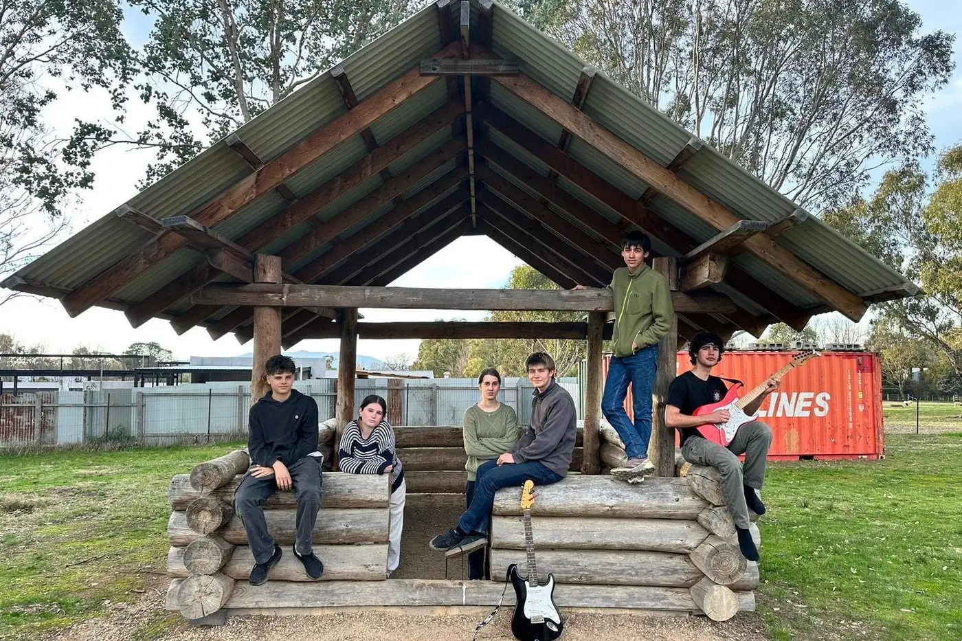 STRAIGHT OUTTA MANSFIELD: Deceptive Biscuit Tin members Declan Bowen, Matilda Leon, Molly Diepeveen, Ethan Nealon, Will Wettenhall and Reef Bruce (absent: Ben Von Blanckensee) will compete at Wangaratta\\'s Battle of the Bands.