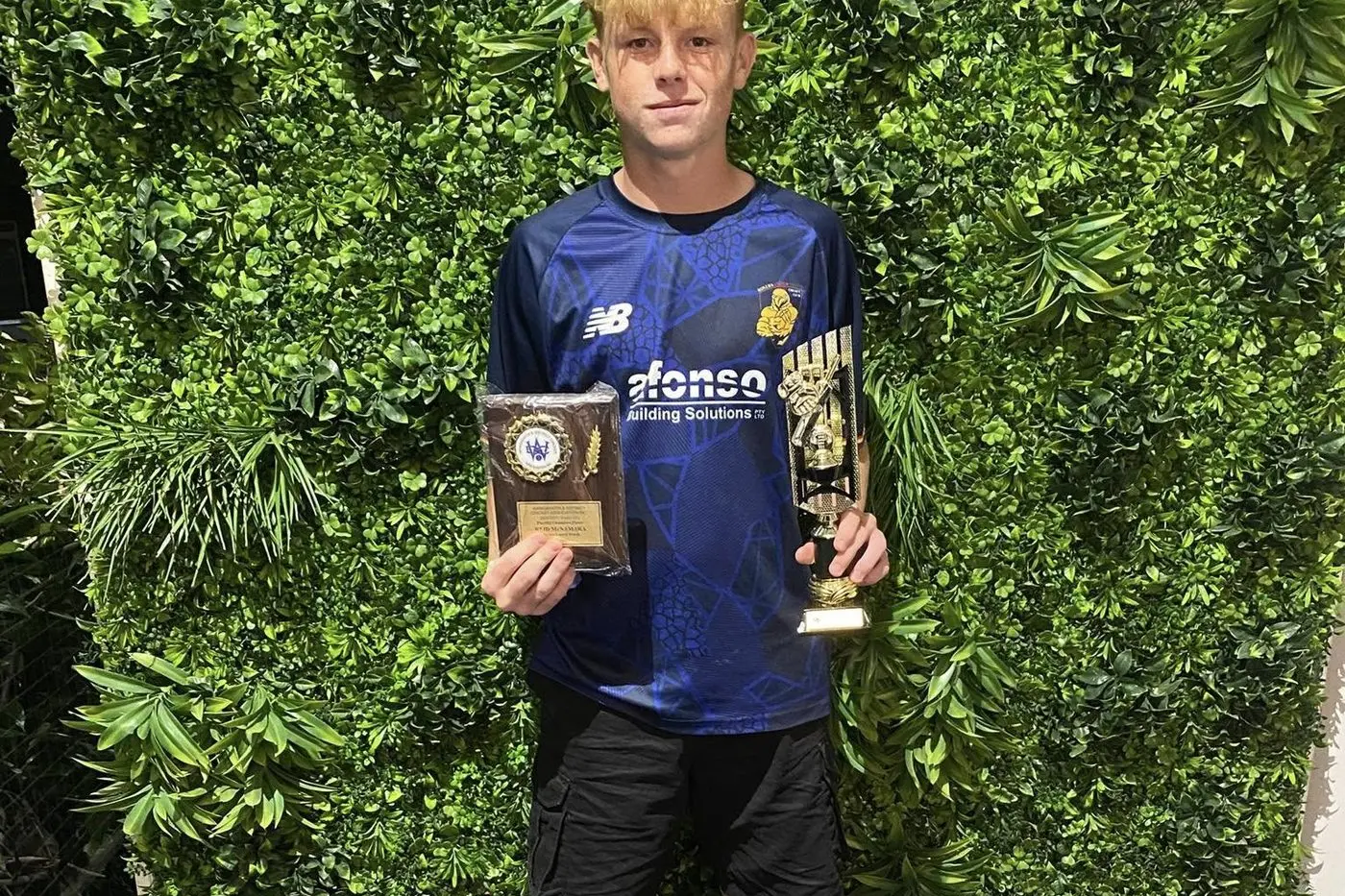 Under 16 Cricketer of the Year and Batting Aggregate winner Reid McNamara.