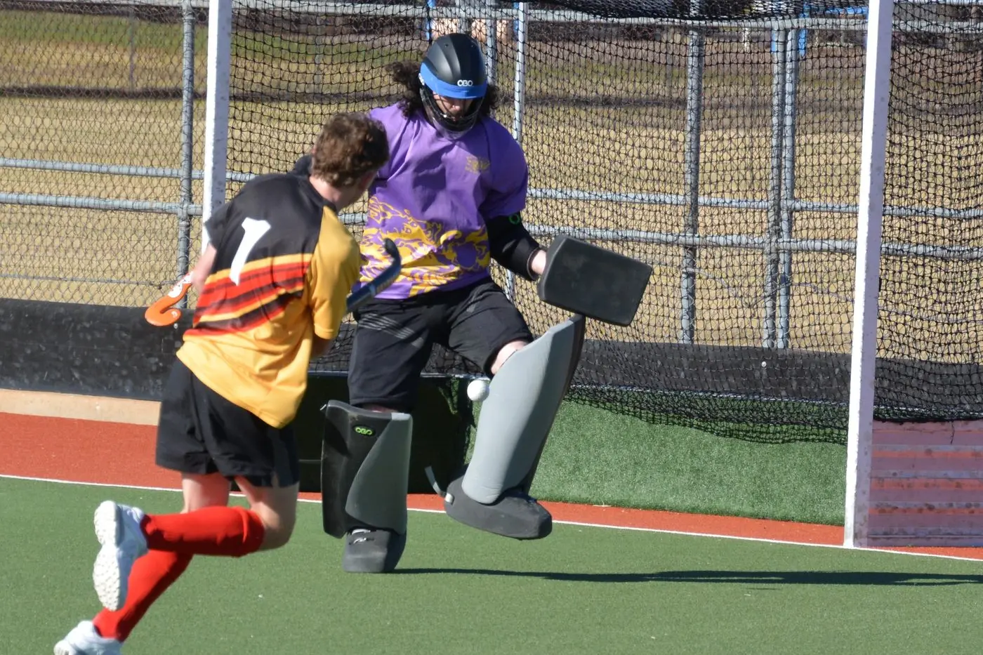 DENIED: Alex James makes a cracking save on the goal line for Wangaratta\\'s division two men\\'s side.