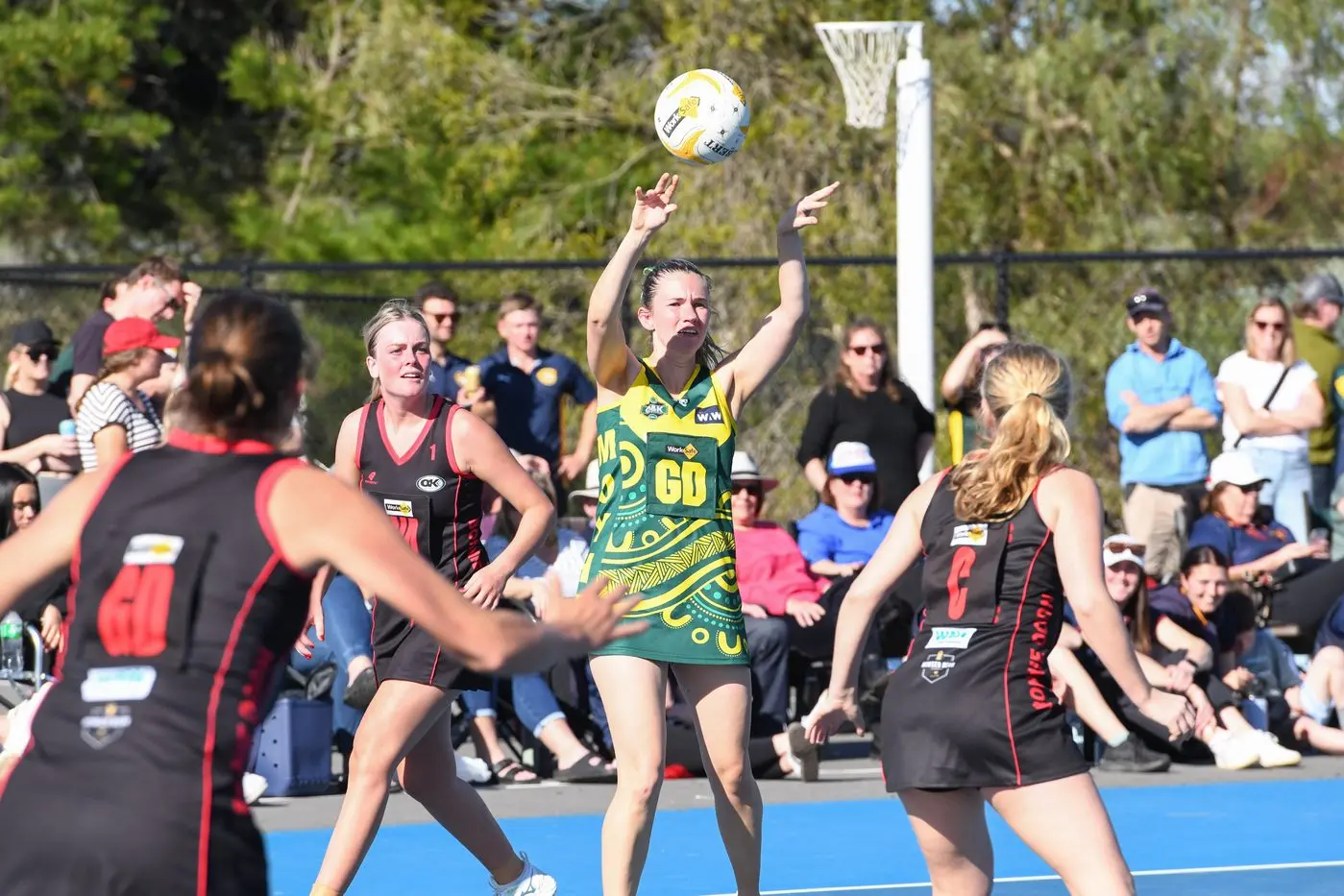 OUTPLAYED: Georgia Allen and the Hoppers fell to a powerhouse Bonnie Doon outfit in their elimination final on Saturday. PHOTO: Kurt Hickling