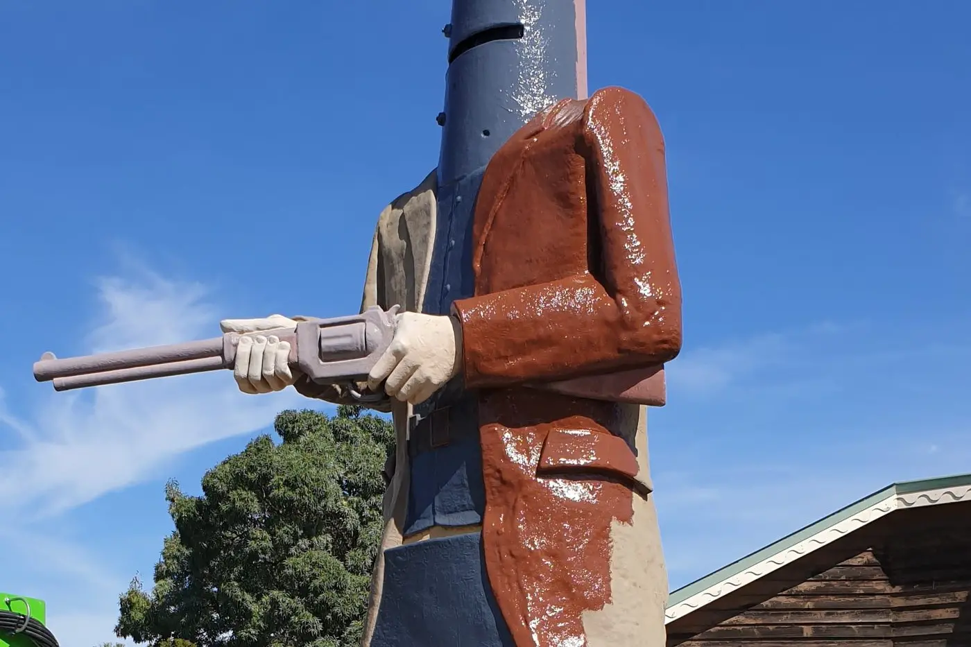 UP CLOSE AND PERSONAL: Painter Tony Holden freshens up Ned\\'s strides with a new coat of paint.