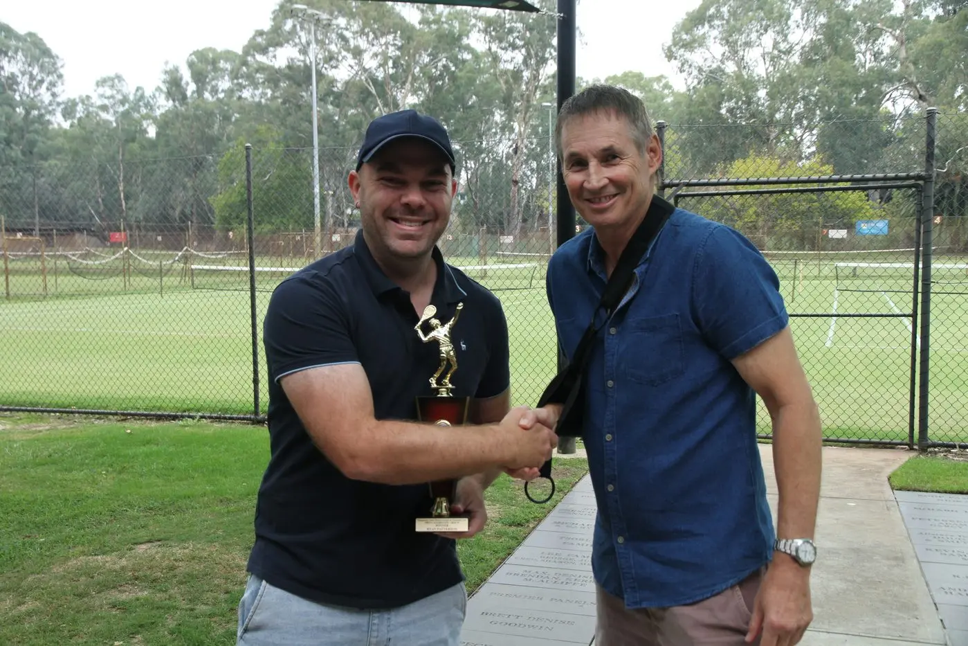 TOP OF THE CHARTS: Ryan Patterson finished on top of the aggregate competition with 345 games, and received his trophy from WLTCP president Barry Sullivan.