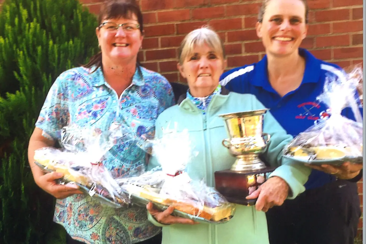 WINNING SMILES: The winning team of the Tarrawingee Golf Club\\'s annual tournament last week representing Tarrawingee, Leanne Carmody, Joan Quarrel and Luchia Dapos.