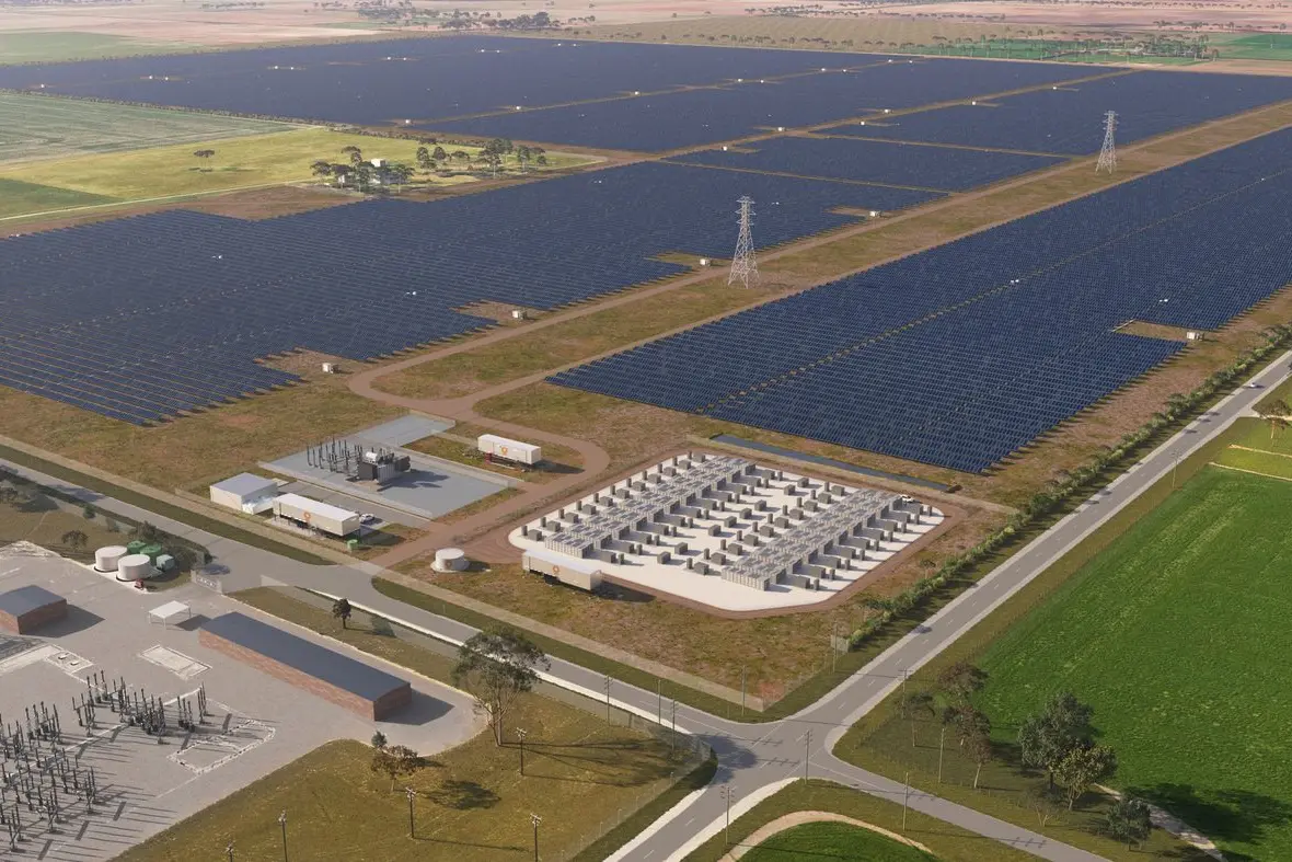 POWERING THE FUTURE: An impression of what the Horsham Solar farm and battery project would look like on completion.