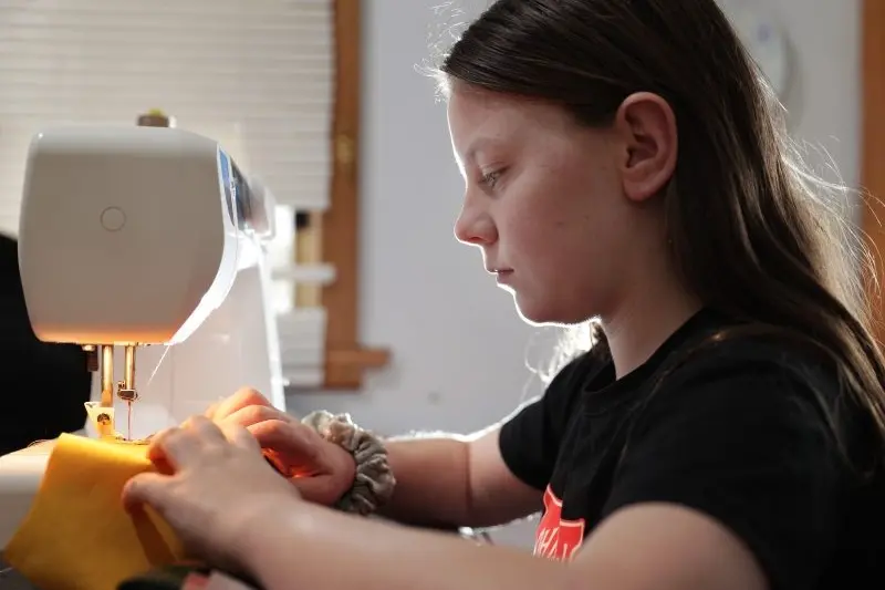 CONCENTRATING ON OTHERS: Wangaratta girl Alice Appleby has been making face masks for people in need.