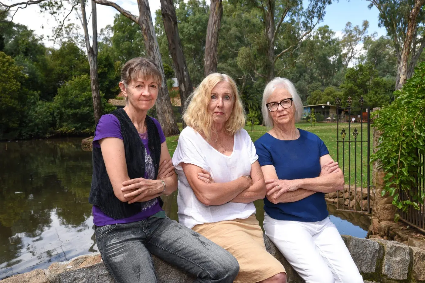 ADVOCATES: Cassandra Pollock, Claire Russell and Ann Ryan are all members of the new Merriwa Park and Gardens Group. They want the Rural City of Wangaratta to restore some of the structures and natural assets. PHOTO: Kurt Hickling