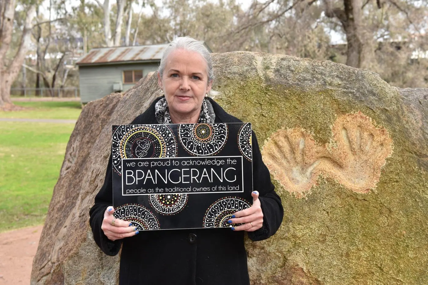 YORTA YORTA OR BPANGERANG: Roxanne Bodsworth wants to see the Bpangerang people recognised on signage located at entrances to the Rural City of Wangaratta. PHOTO: Kurt Hickling Id:28475
