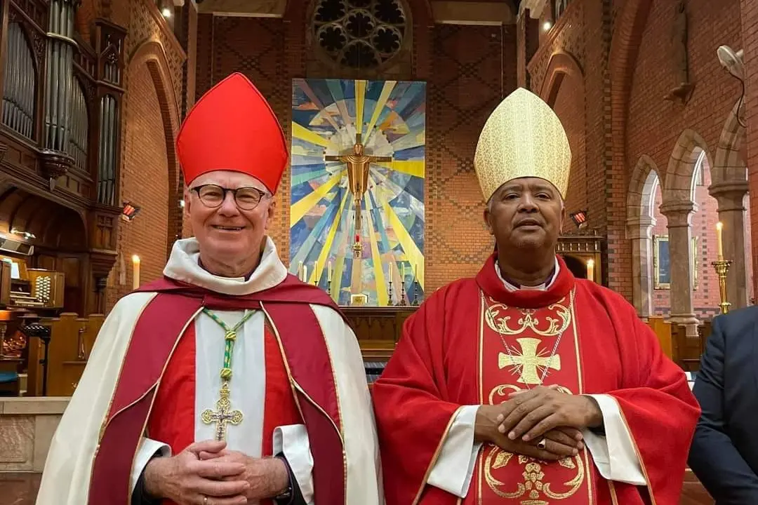 TIME TO GATHER: Anglican Archbishop of Melbourne Philip Freier and Bishop of Wangaratta Clarence Bester at Holy Trinity Cathedral as part of the Wangaratta diocese\\'s 41st synod over the weekend.  PHOTO: Michelle Bester