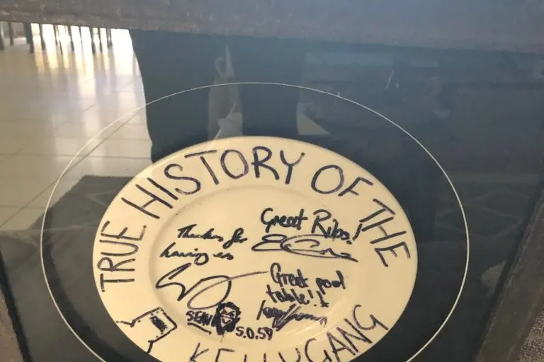 WALL OF FAME: The actor that played Ned Kelly signed the plate in Wangaratta.