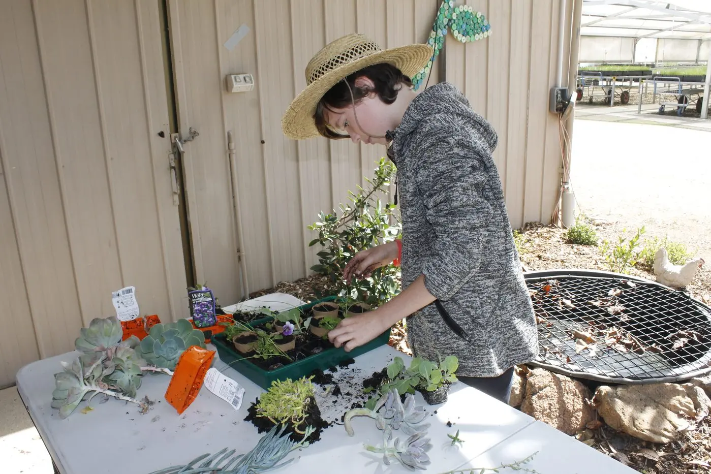 HANDS ON: Jak Beeson enjoyed the workshop activities on Monday. PHOTO: Nick Sinis