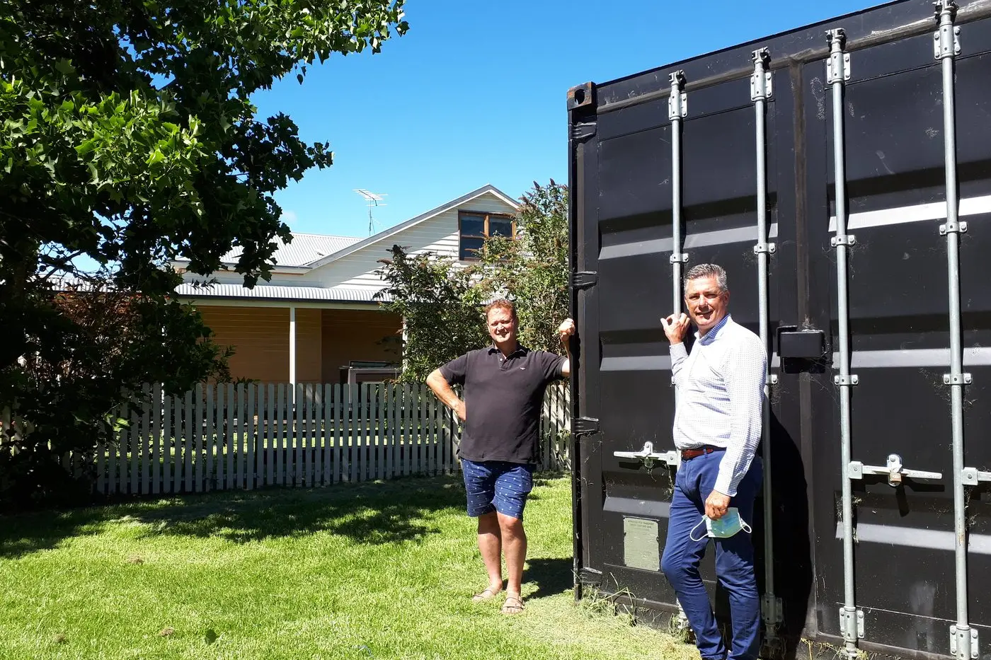 UNDER CONSTRUCTION: Dal Zotto Wines CEO Michael Dal Zotto (left), with Rural City of Wangaratta mayor Dean Rees, is pleased to have received support for a project creating more accommodation in the King Valley. PHOTO: Anita McPherson Id:19971